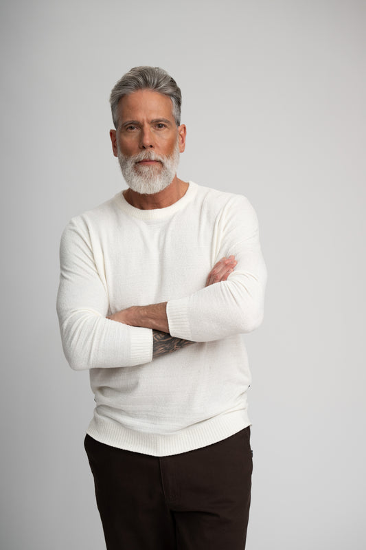 BAYVIEW- Light Beige Chenille Crewneck Sweater
