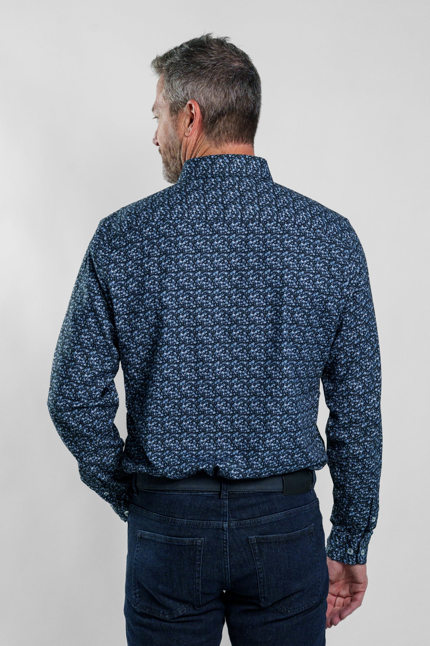 NOVA - Blue Shadow Ditsy Long Sleeve Shirt