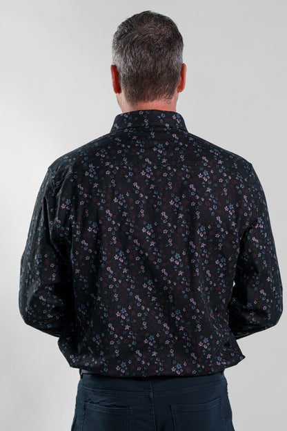 NOVA - Black Floral Long Sleeve Shirt