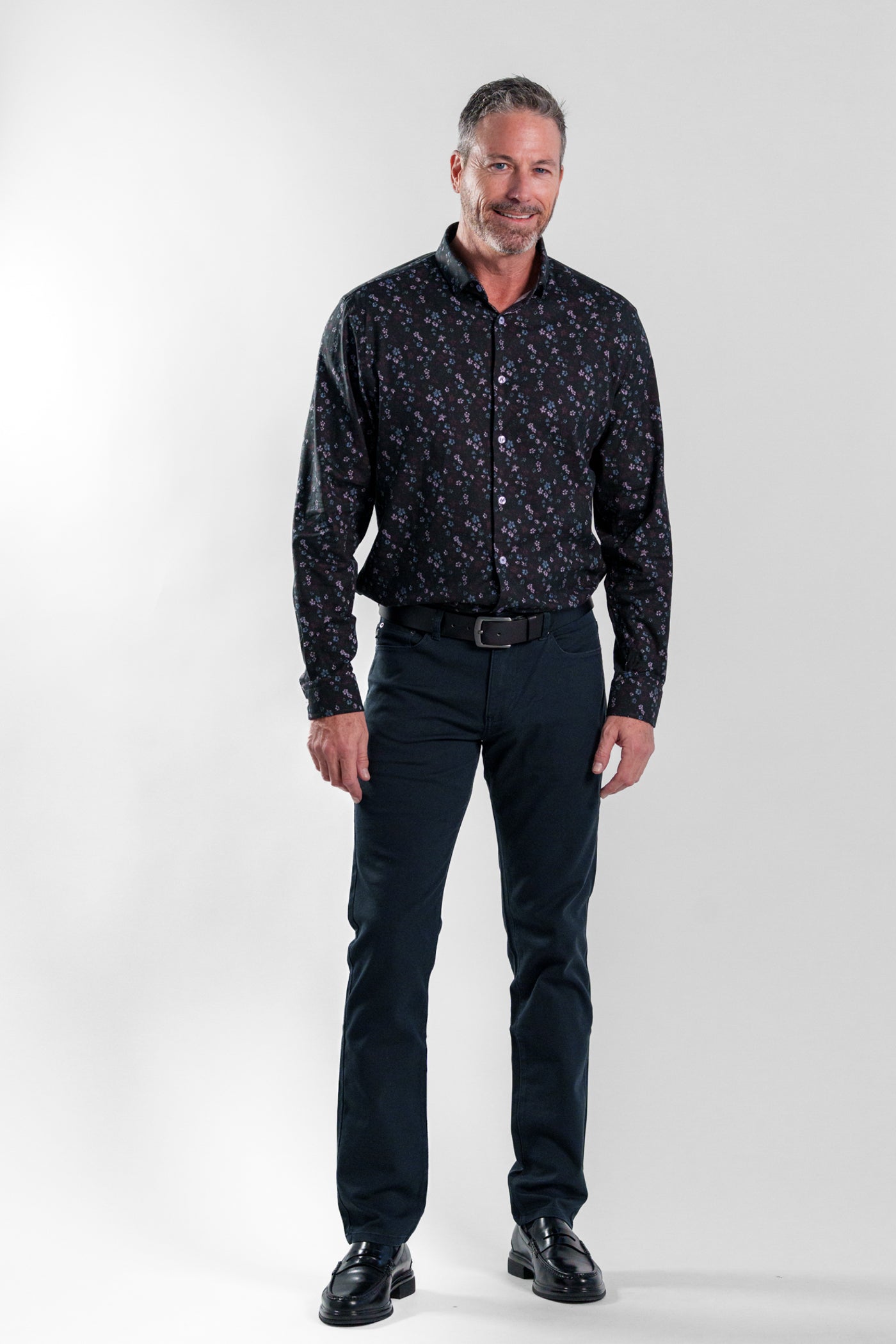 NOVA - Black Floral Long Sleeve Shirt