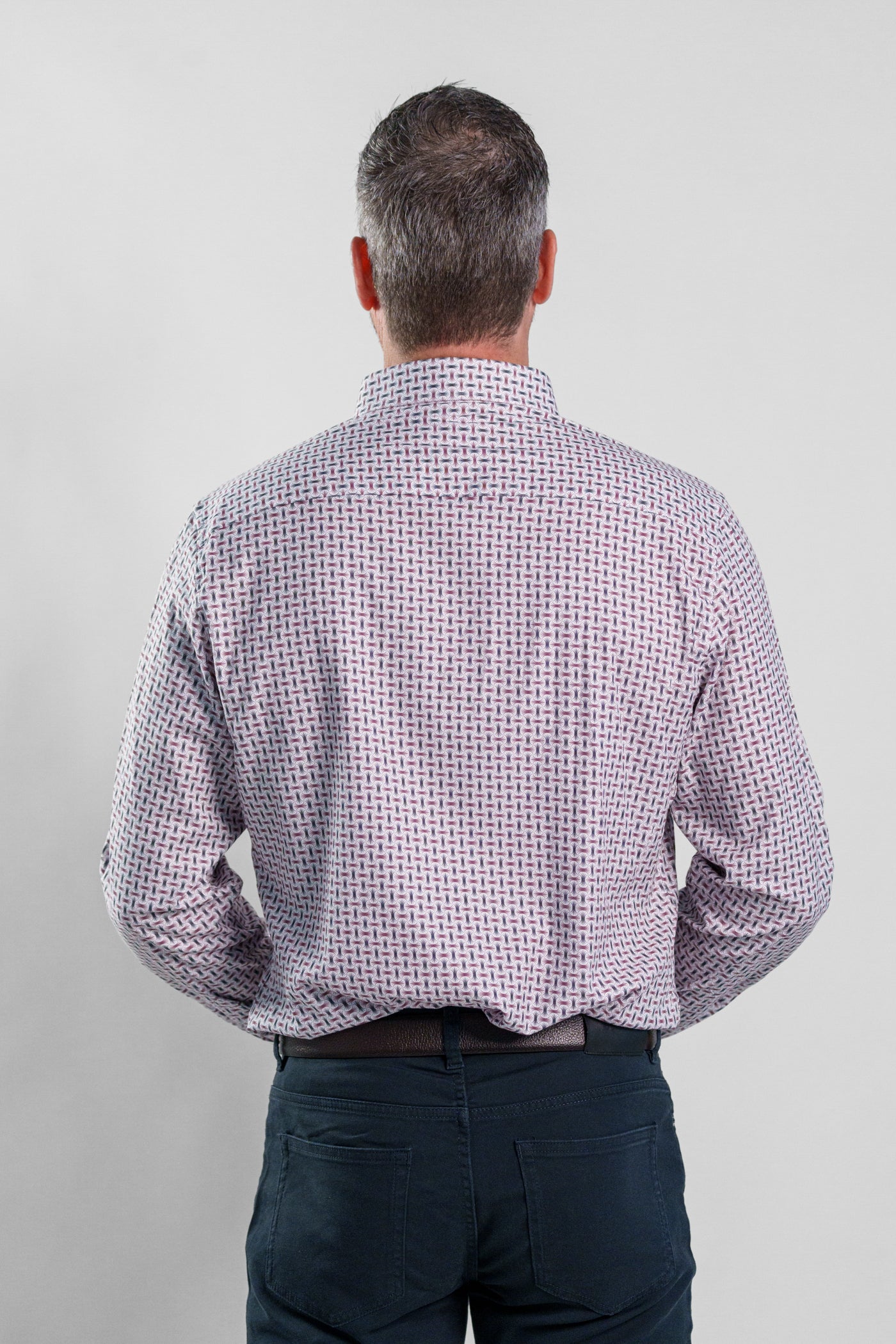 NOVA - Navy Wireframe Long Sleeve Shirt