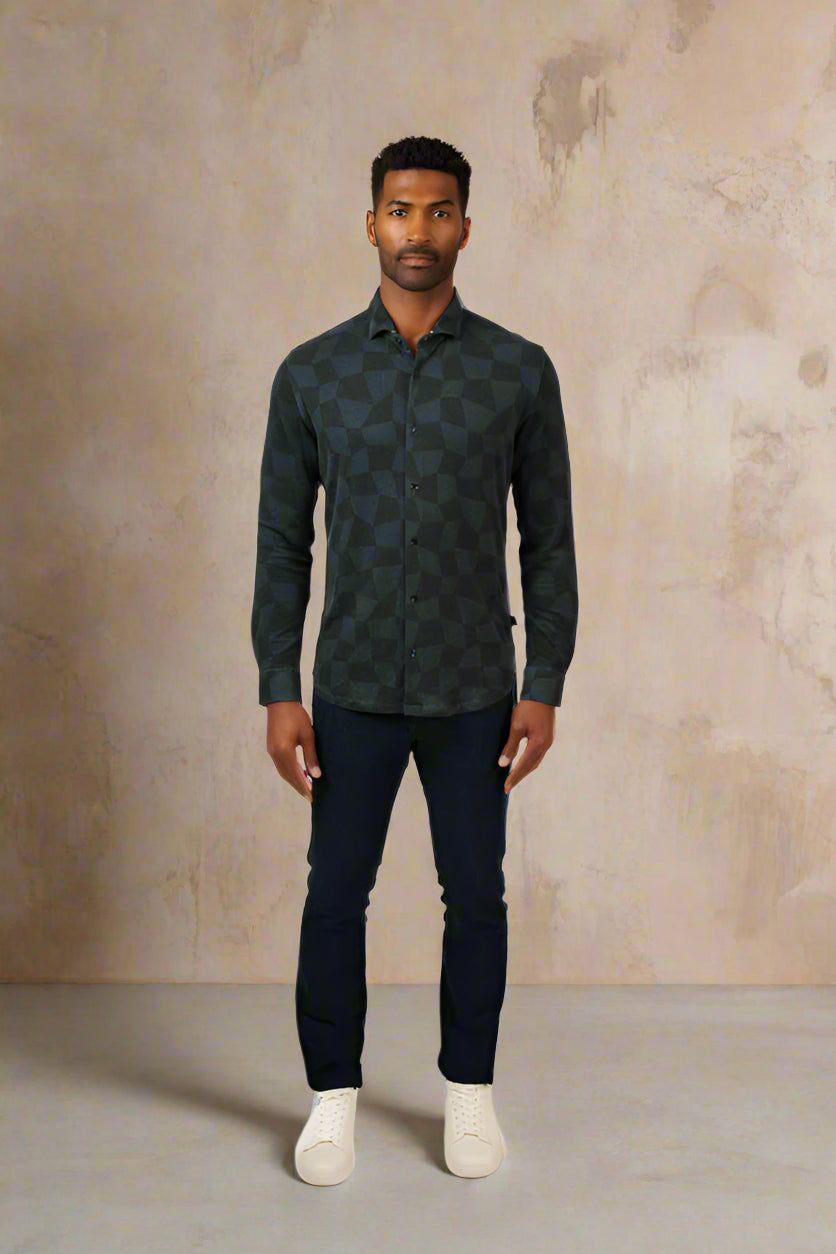 ROVER - Black Warped Checkerboard Shirt
