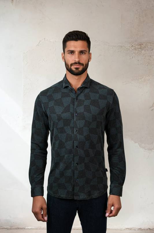 ROVER - Black Warped Checkerboard Shirt