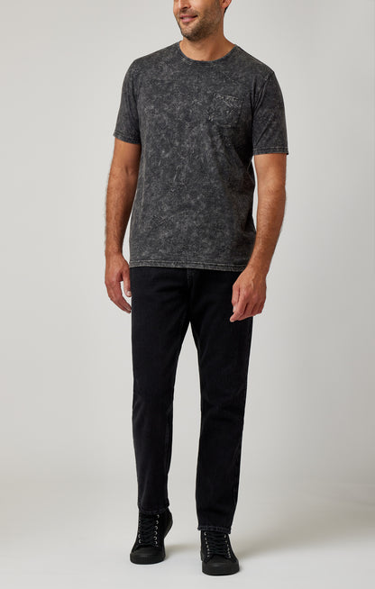Black Acid Wash Crewneck Tee