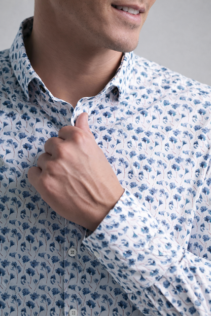 NOVA - White Snowbrush Printed Shirt