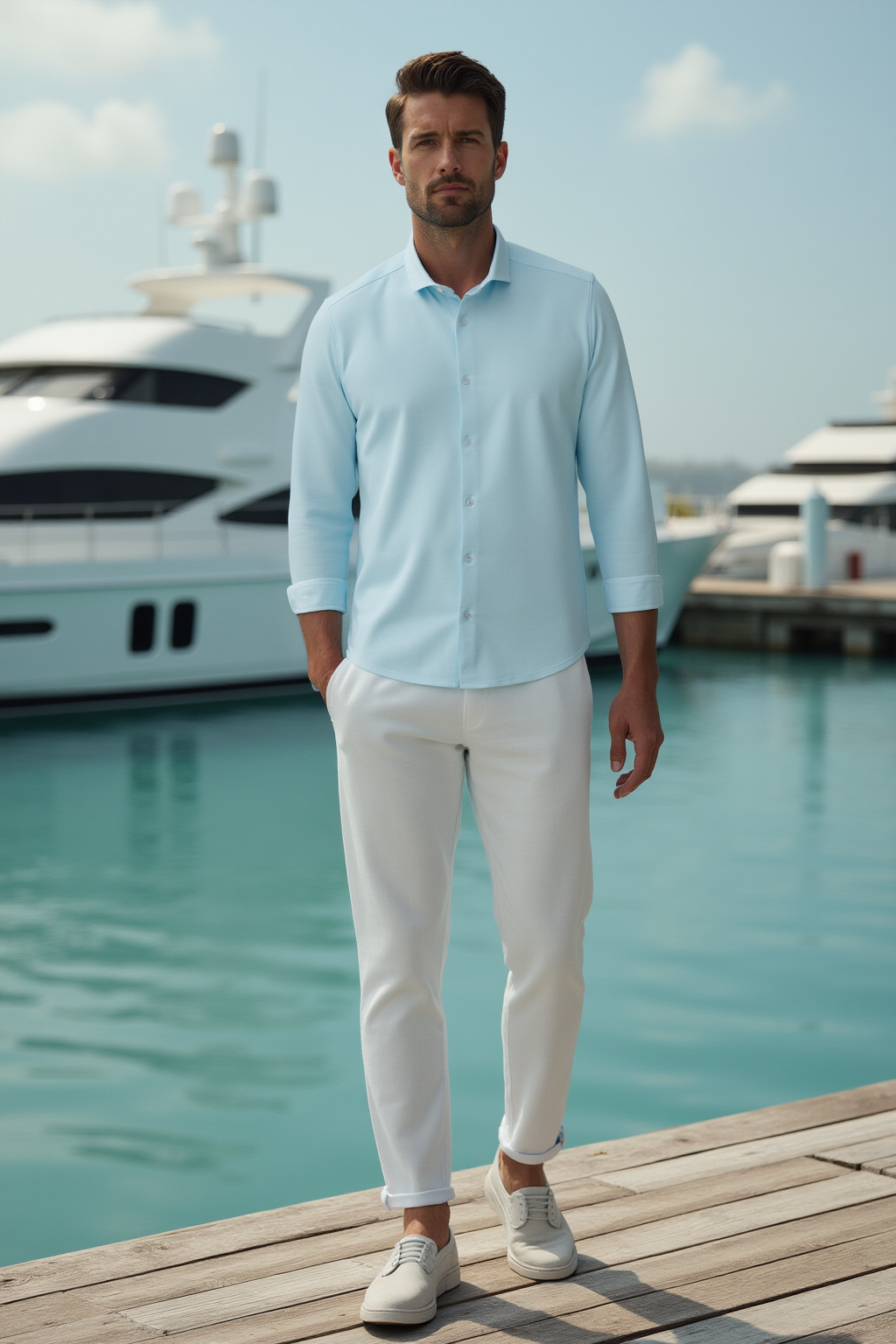 Light Blue Long Sleeve T-Series Shirt