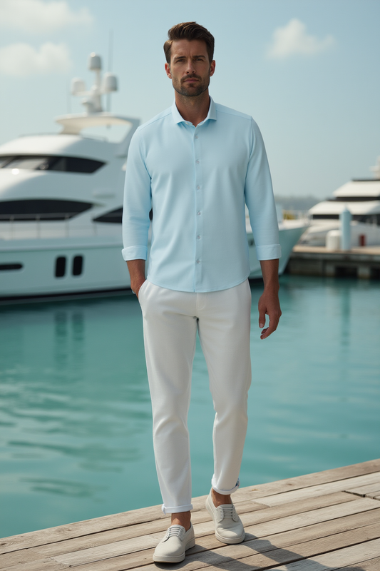 Light Blue Long Sleeve T-Series Shirt