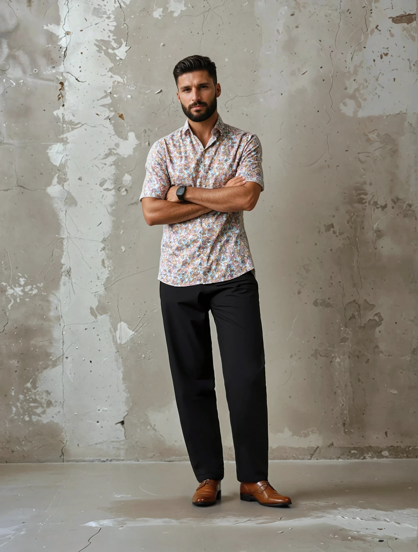 Copper Watercolor Short Sleeve Shirt