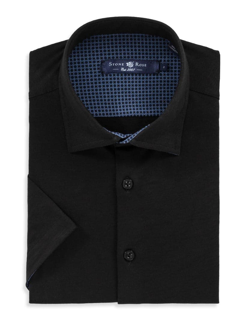 Black Flame Knit Short Sleeve Shirt
