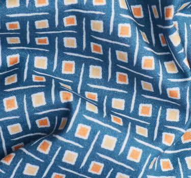 Blue Geometric Square Tencel™ Short Sleeve Shirt
