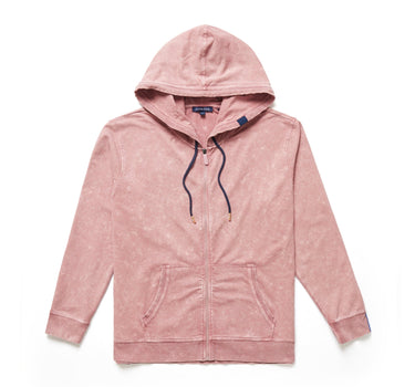 Dusty Rose Fleece Zip Hoodie