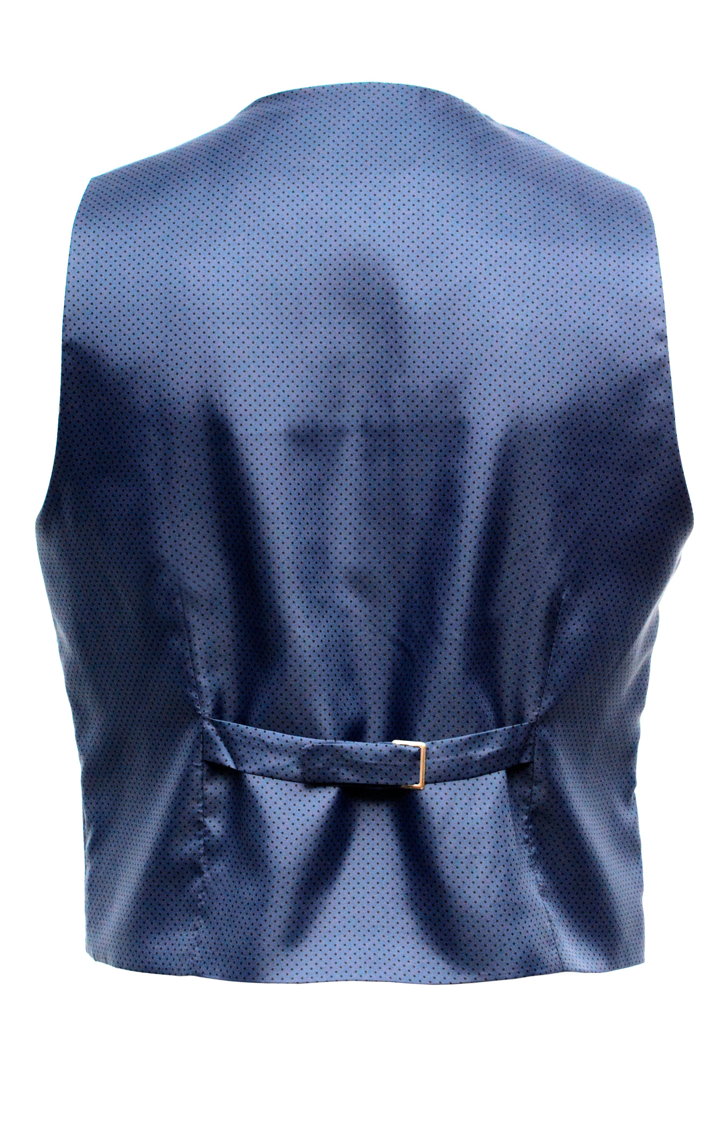 Navy Wool Texture Vest with navy lining-Stone Rose