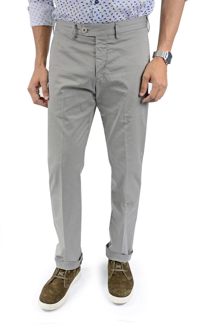 Italian Garment Dyed Chino in Gray - CTA 6101-Stone Rose