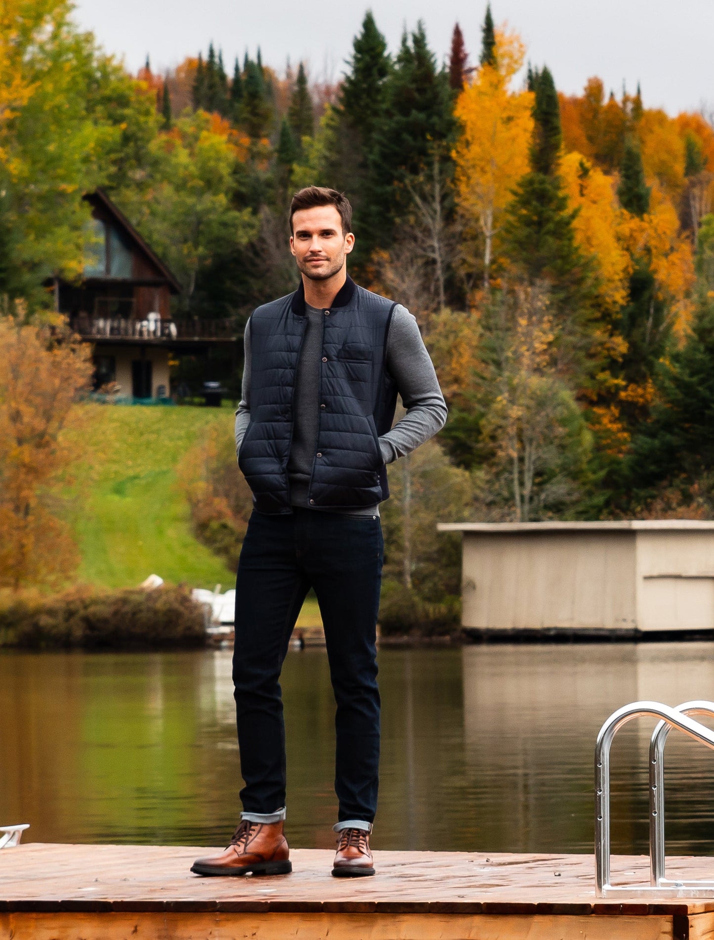 Navy Puffer Vest