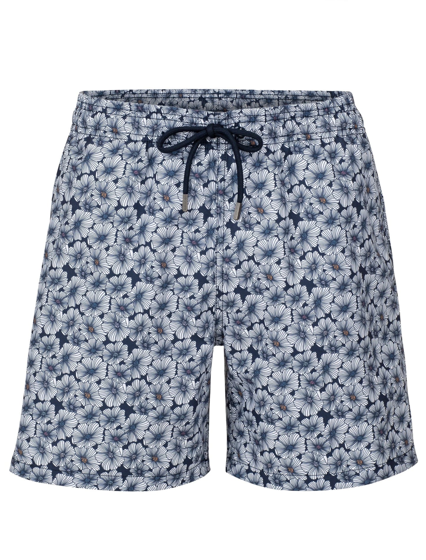 Navy Floral Stretch Swim Shorts