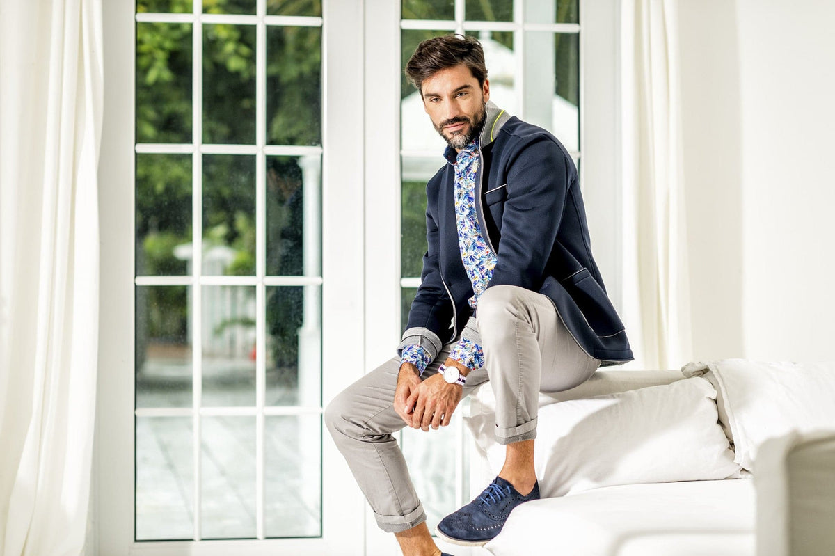 Italian Garment Dyed Chino in Gray - CTA 6101-Stone Rose