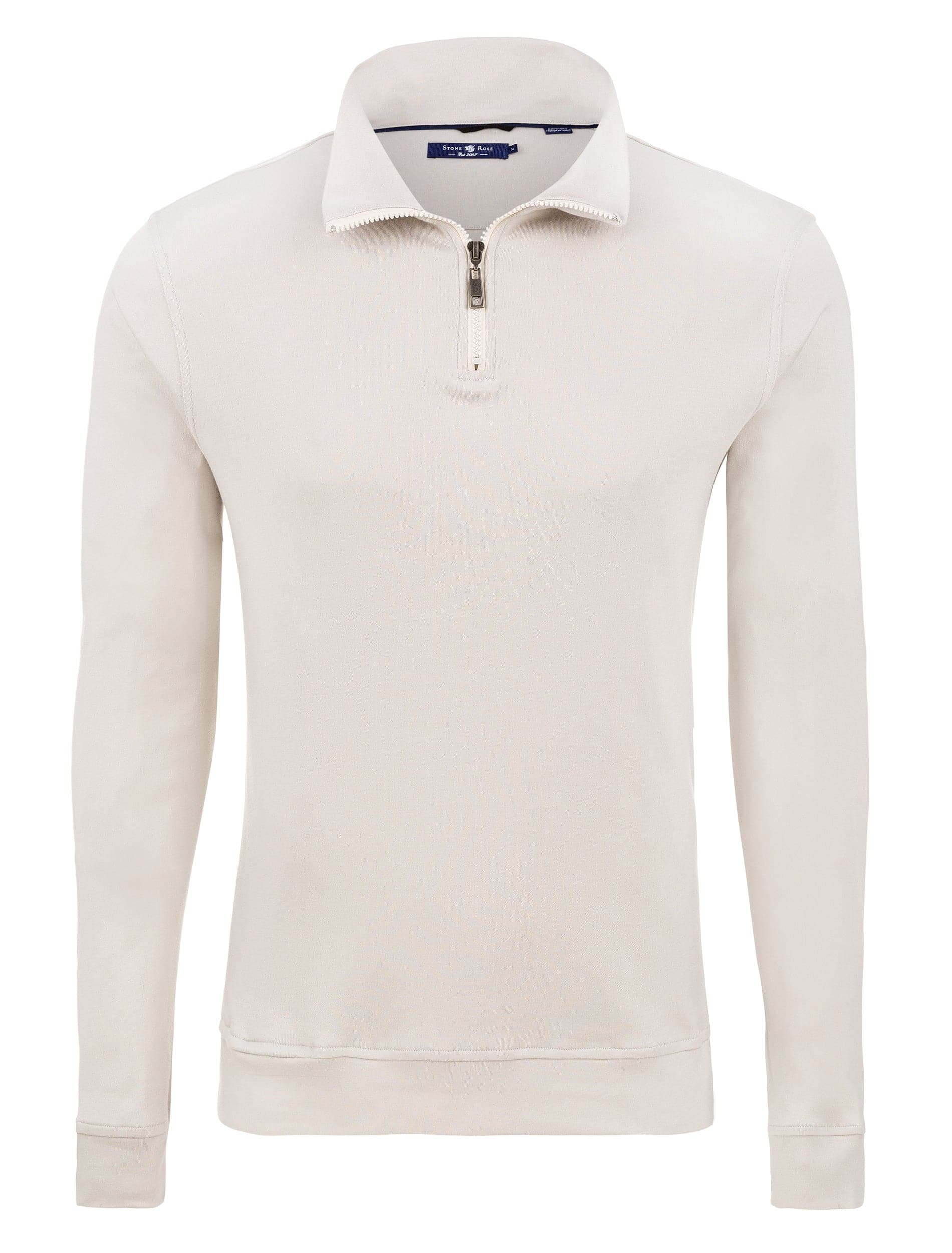 Light Beige Micro Modal Jersey Quarter Zip