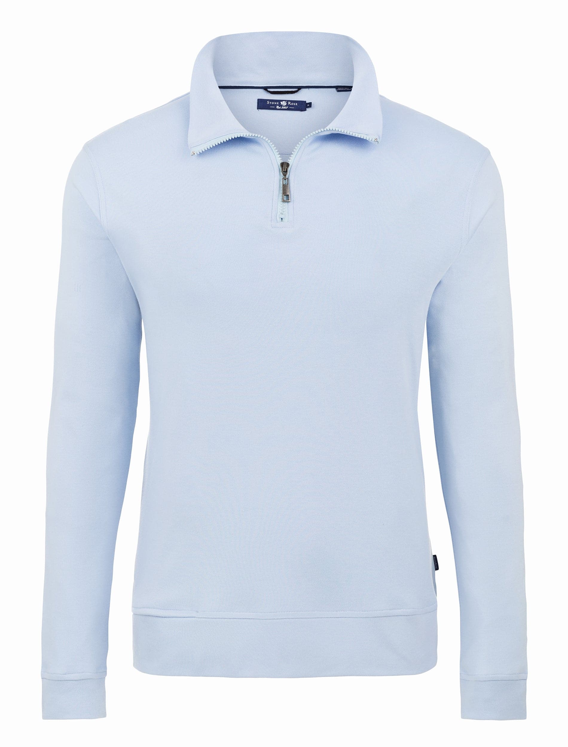 Sky Blue Micro Modal Jersey Quarter Zip