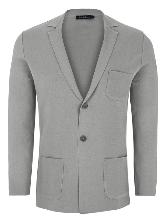 Medium Grey Knit Blazer