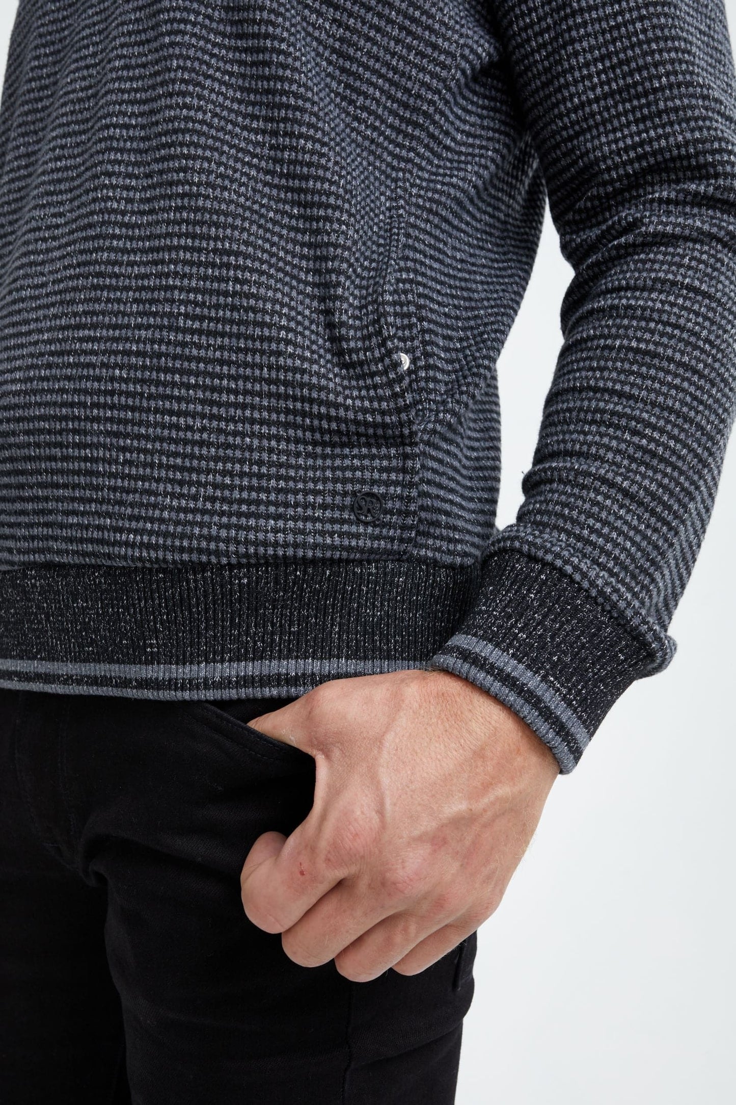 Black Quarter Zip Knit Sweater