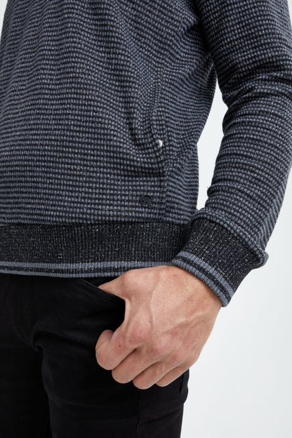 Black Quarter Zip Knit Sweater