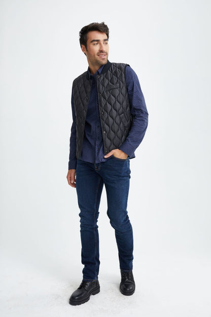 Navy Skull Print Woven Shirt
