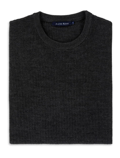 Charcoal Waffle Sweater