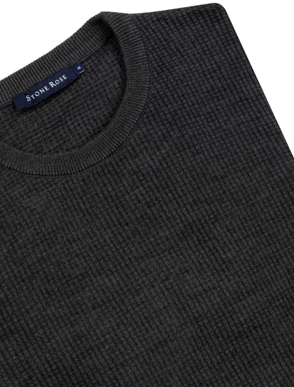 Charcoal Waffle Sweater