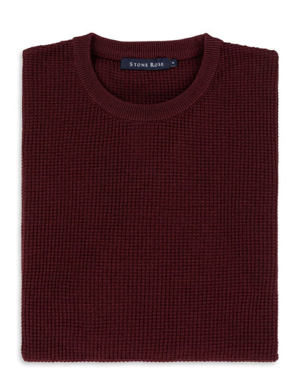 Burgundy Waffle Sweater