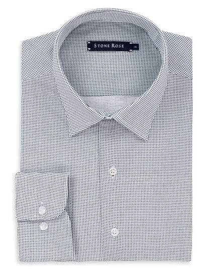 White Dry Touch Micro Dot Print Long Sleeve Shirt