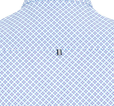 Light Blue Circular Geometric Print Short Sleeve Shirt