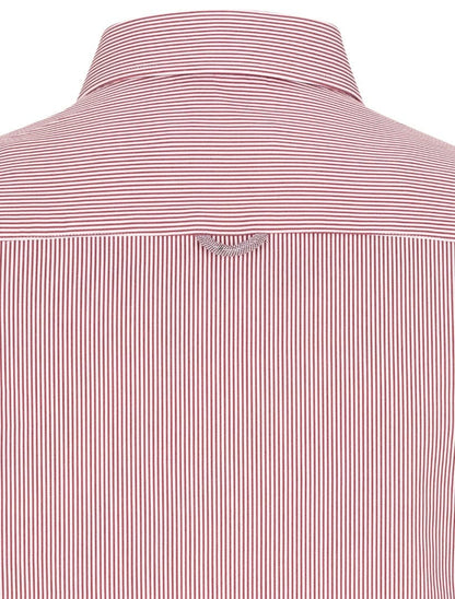 Burgundy Dry Touch Sateen Stripe Long Sleeve Shirt
