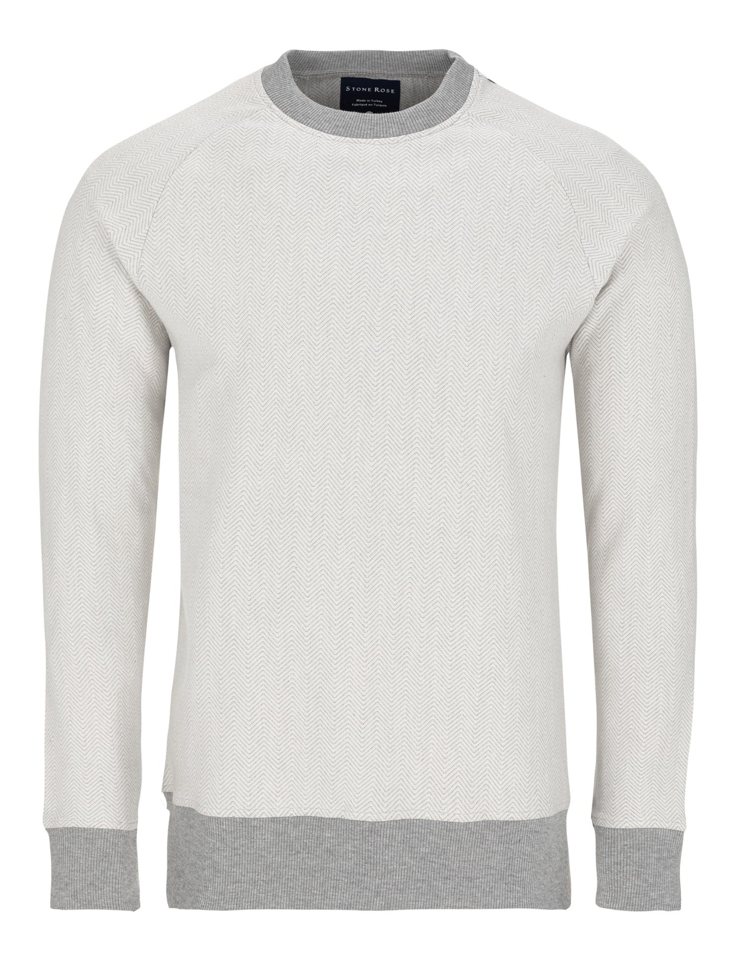 Light Gray Herringbone Sweater