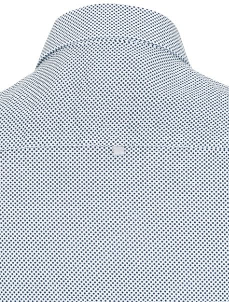 White Dry Touch Micro Dot Print Long Sleeve Shirt