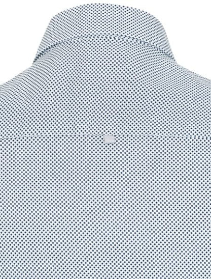 White Dry Touch Micro Dot Print Long Sleeve Shirt