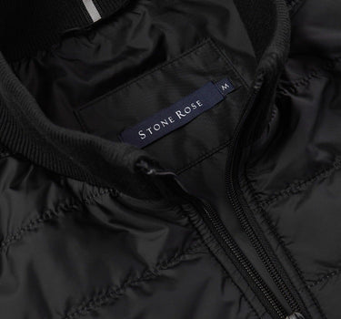 Black Hybrid Bomber Jacket