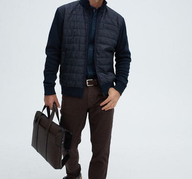 Navy Hybrid Bomber Jacket