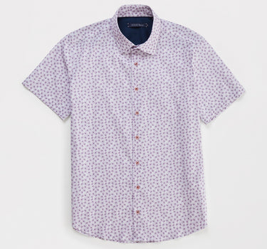 Purple Flower Print Poplin Shirt
