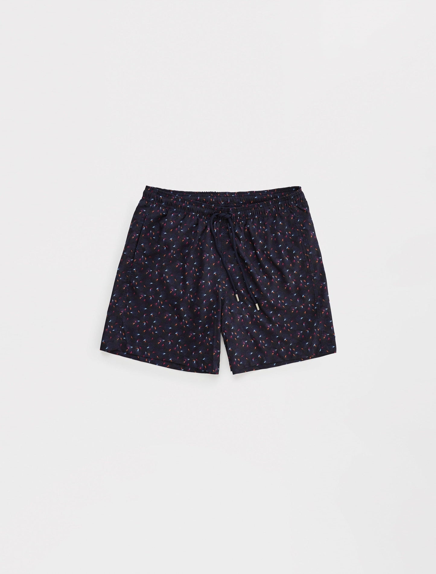 Navy Leaf Print Swim Shorts