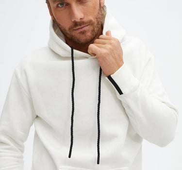 Cream Solid Fleece Hoodie