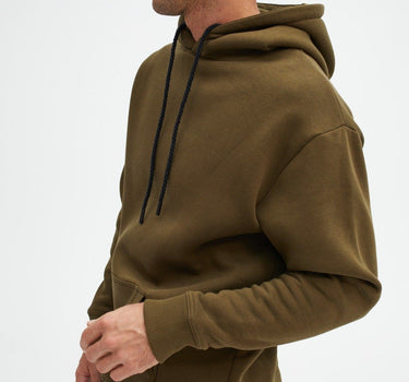 Olive Solid Fleece Hoodie