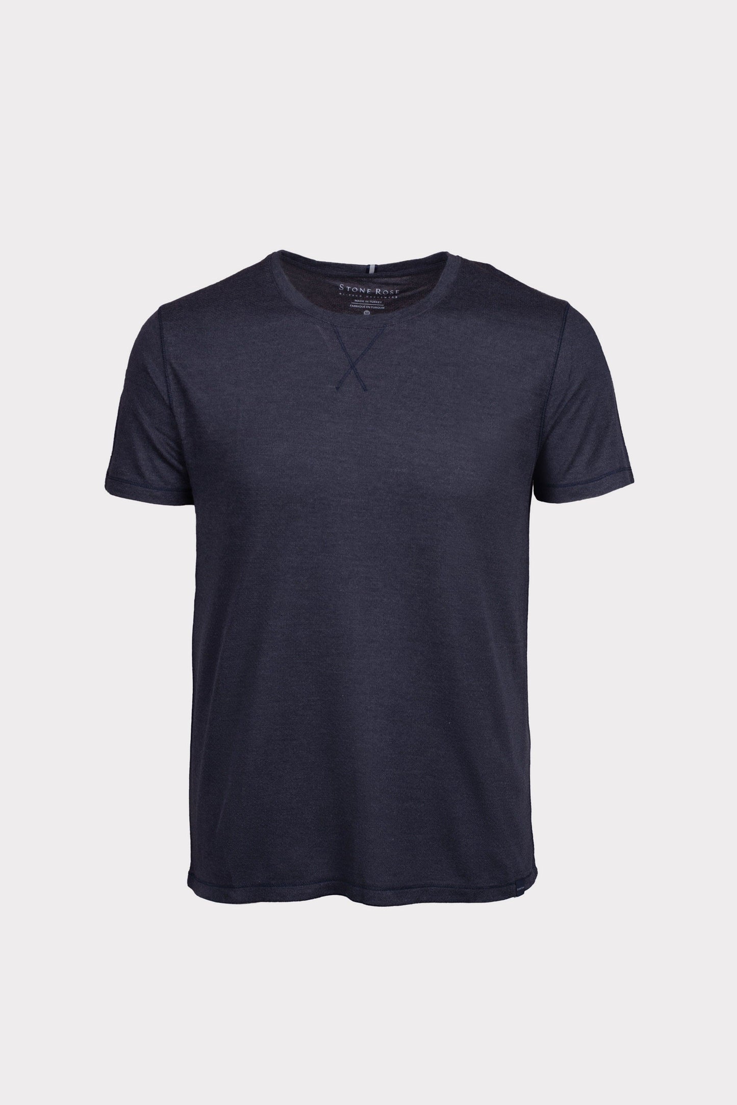 Navy  T-Series Melange Knit T-Shirt