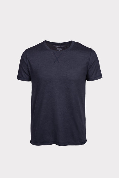 Navy  T-Series Melange Knit T-Shirt