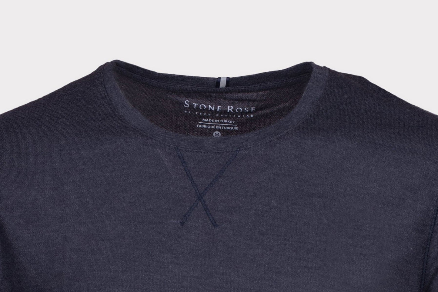 Navy  T-Series Melange Knit T-Shirt
