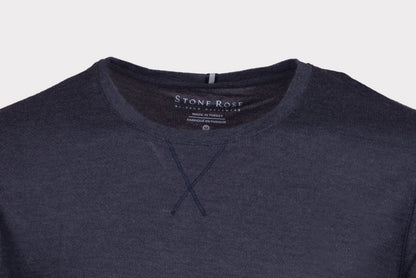 Navy  T-Series Melange Knit T-Shirt