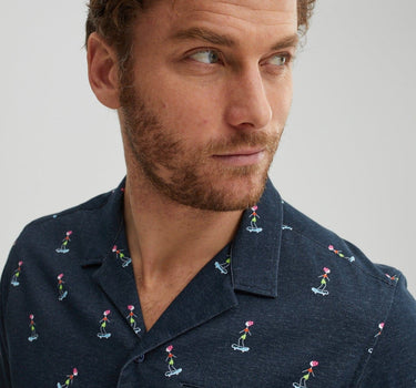 Navy Hula Girl T-Series DryTouch® Resort Collar Shirt