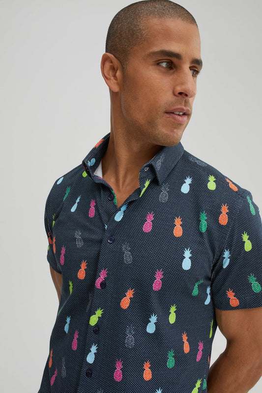 Navy Multicolor Pineapple T-Series DryTouch Shirt