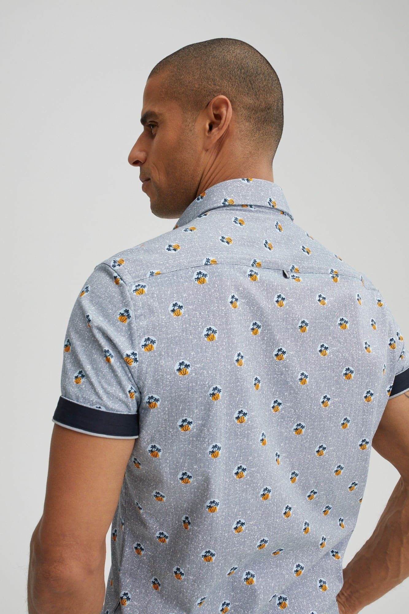 Navy Palm Trees T-Series DryTouch Shirt