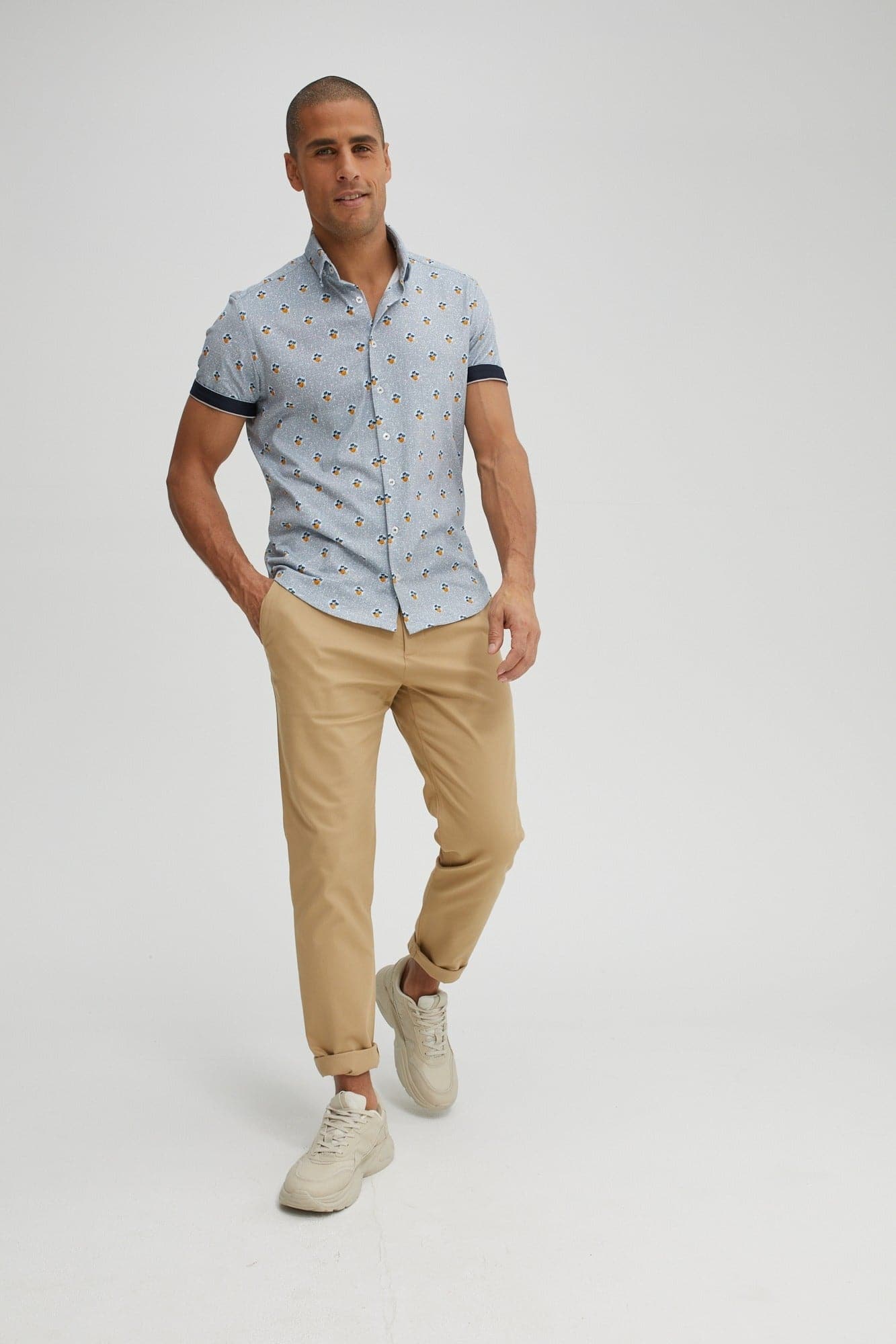 Navy Palm Trees T-Series DryTouch Shirt