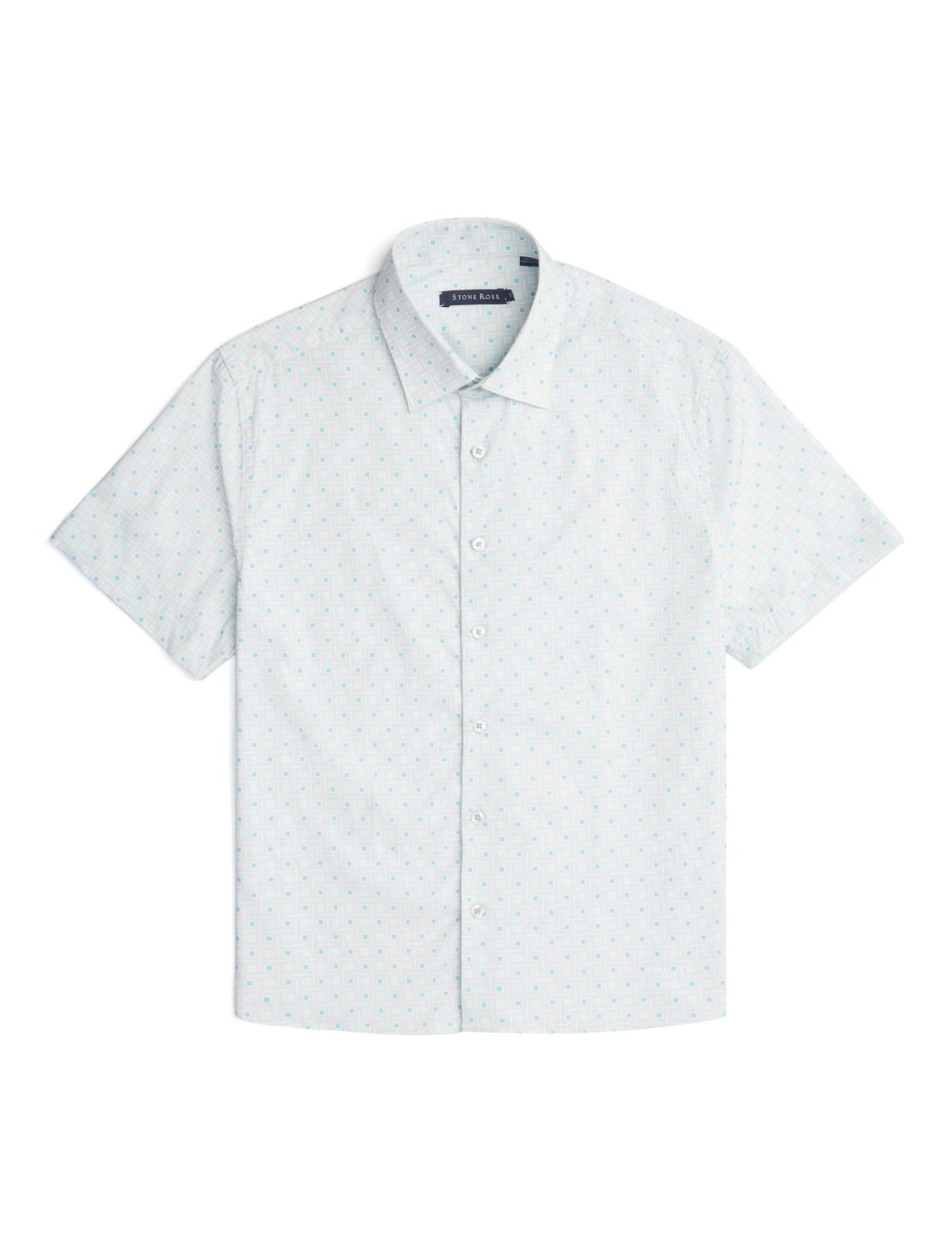 Grey Geometric Square Short Sleeve Shirt